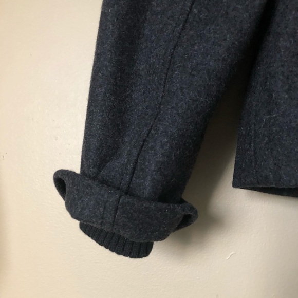 {GUESS} Gray Double Breasted Belted Wool Peacoat - Picture 6 of 8